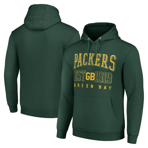 Unisex Starter Green Green Bay Packers Throwback Logo Pullover Hoodie