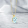 thumbnail image 4 of Gem Stone King 14K Yellow Gold Sky Blue Topaz Pendant Necklace for Women (4.50 Cttw, Gemstone November Birthstone, Oval 11X9MM, With 18 inch Chain), 4 of 4
