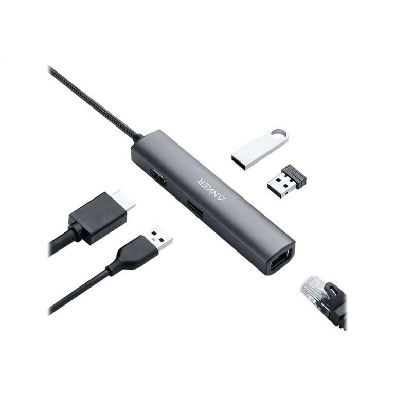 Hub Multimédia USB-C 6-en-1 (HDMI 4K /USB 3.0 / Ethernet) de