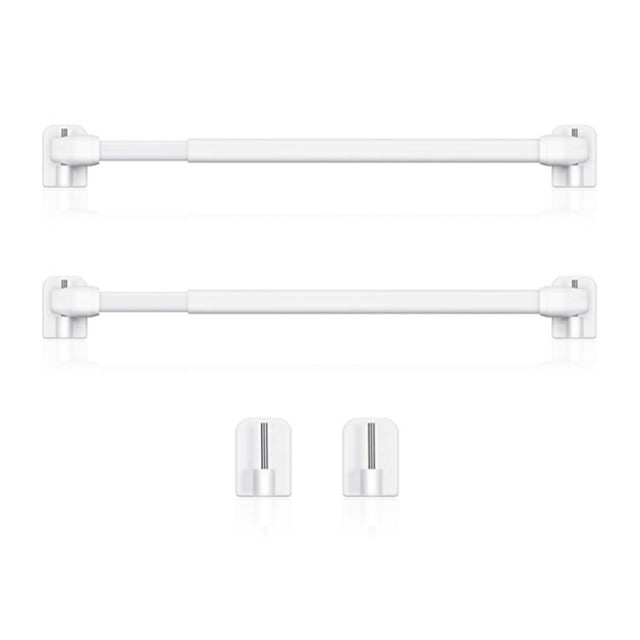 Wosthever 2 piezas de barra de cortina de acero soporte de ventana extensible poste de tensión sin perforar varillas colgantes autoadhesivas para el hogar Tratamientos de ventanas Wosthever HA062092-00B