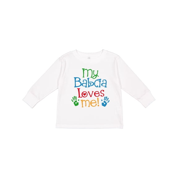 Inktastic My Babcia Loves Me Gift Boys or Girls Long Sleeve Toddler T-Shirt