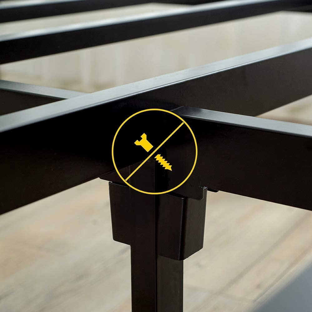 Nest Slumber King Platform Bed Frame | Quiet & Sturdy | No Box Spring | 14" Mattress Foundation