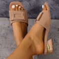 thumbnail image 5 of Ladies' low heeled sandals, breathable, comfortable, non slip, suitable for home work and leisure, outdoor foot on vacation slippers, 5 of 6