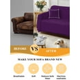 thumbnail image 5 of Pure Dark Purple Sofa Covers for 2-3 Cushion Couch L-Shaped Sectional, Simple Solid Color Washable Sofa Covers Slipcover for Living Room Furniture, Couch Cover Blanket 71"x134", 5 of 9