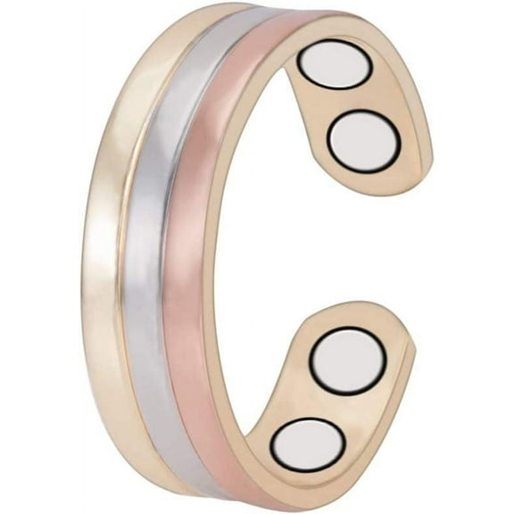 Tri Tone Copper Magnetic Ring for Arthritis for Women Jewelry Adjustable, Valentine's Day Gift
