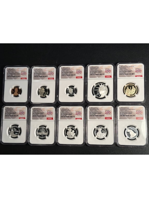 1776-2026 S Proof and Mint Sets Silver 10 Piece Proof Set ($2.91) NGC PF-70 First Day of Issue 10-Coin Silver Proof Set