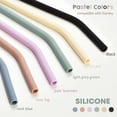 thumbnail image 4 of 14 inch Extra Long Pastel Color Silicone Replacement Straws for 40 oz Stanley Cup, Reusable Flexible Drinking Straws for 1 Gallon Jug, 64 oz 32 oz Water Bottles, Rtic/Yeti Tumbler, Pack of 6, 4 of 9