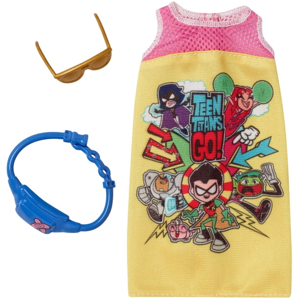Barbie Clothes: Teen Titans Go! Character Dress for Barbie Doll & 2 Accessories Barbie -