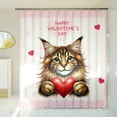 thumbnail image 3 of Happy Valentine's Day Maine Coon Brings Love Heart Shower Curtain Cat Lover Kitten Owner Gifts Waterproof Bathroom Bathtub Curtain - 02028, 3 of 5