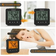 Geevon Smart Night Light Small Digital Alarm Clock with 2 Increasing Beep Alarm, Indoor Temperature, Battery Operated Travel Alarm Clock for Bedroom, Bedside, Desk(Black)