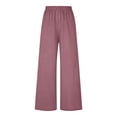 thumbnail image 6 of FengLS Summer Long Pants for Women Lightweight Breathable Wide-Leg Trousers Comfy Lounge Pajama Elastic Waist with Drawstring Pants, 6 of 7