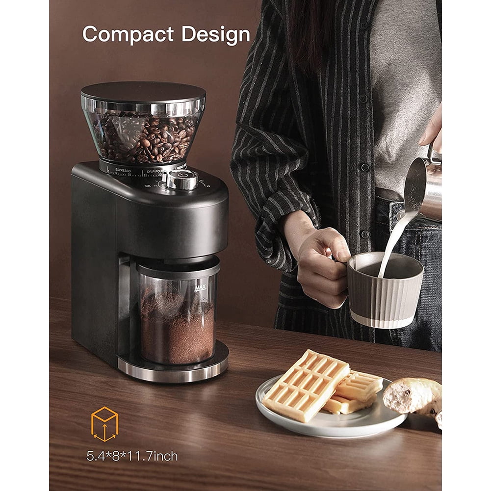 トップ Conical Burr Coffee Grinder AntiStatic Electric Bean for MessFree