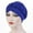 Blue, variant on Herrnalise Women Solid Plait India Hat Muslim Ruffle Chemo Beanie Turban Wrap Cap