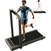 Ambifirner 2 in 1 Folding Treadmill Under Desk Treadmill with Remote Control, Walking Jogging Machine in LED Display