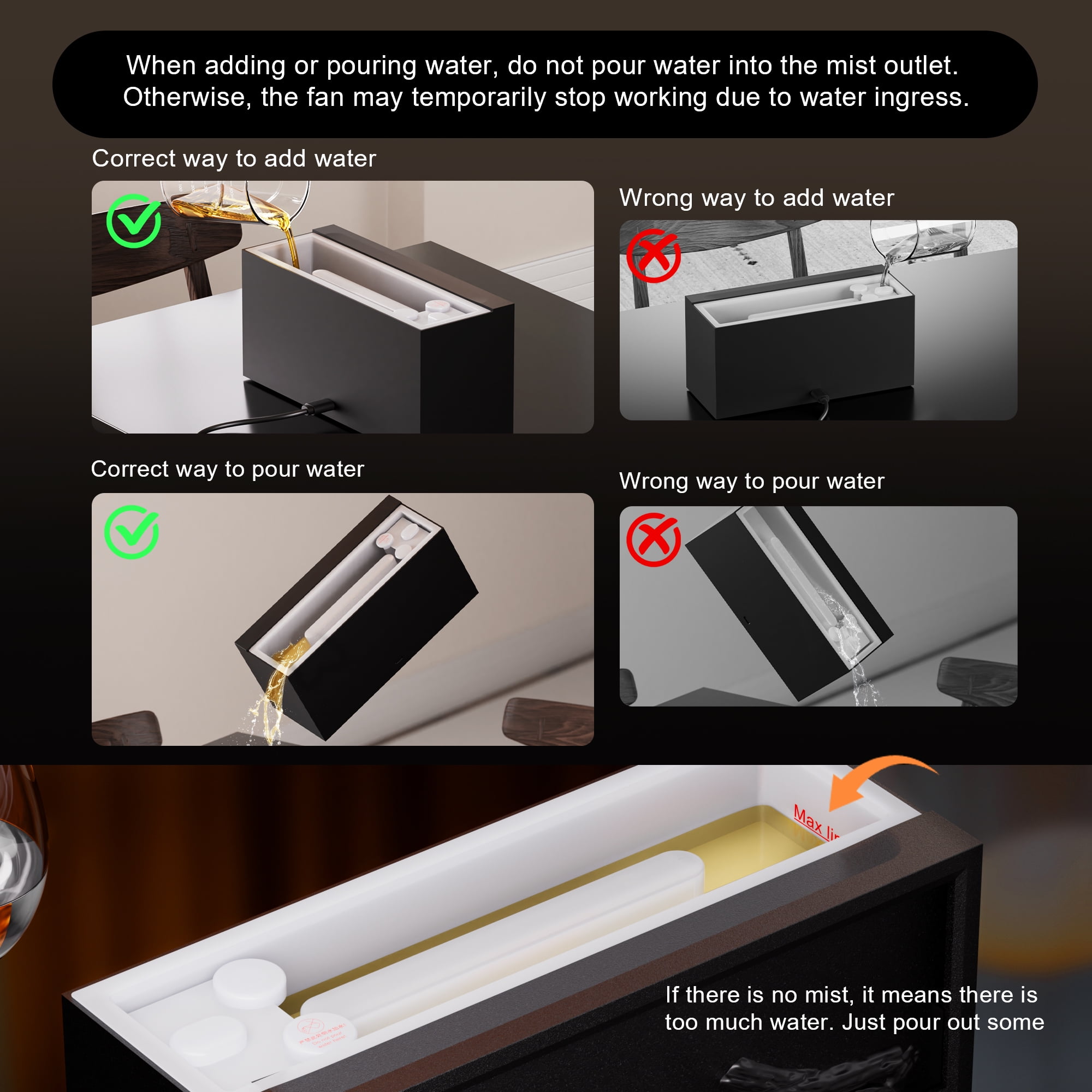 150ml Ultrasonic Aroma Humidifier & Essential Oil Diffuser with Remote Control, 7-Color Flame Effect, for Home Bedroom Office Black