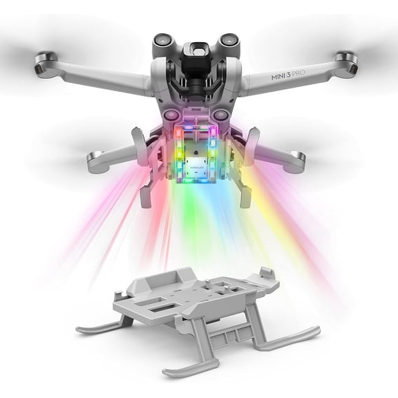 GAEKOL Mini 3 Pro Landing Gear Foldable Extended Leg with Flash LED Lights Landing Gear for DJI Mini 3 Pro Accessories