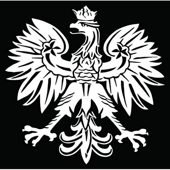 Polish Eagle Emblem Car Truck Window Bumper Vinyl Graphic Decal Sticker- (20 inch) / (50 cm) Tall GLOSS WHITE Color
