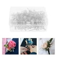 thumbnail image 2 of 200 alfileres transparentes con cabeza de diamante, alfileres florales, alfileres rectos para arreglos florales, ramos de boda, ramilletes y boutonnieres, 2 of 7