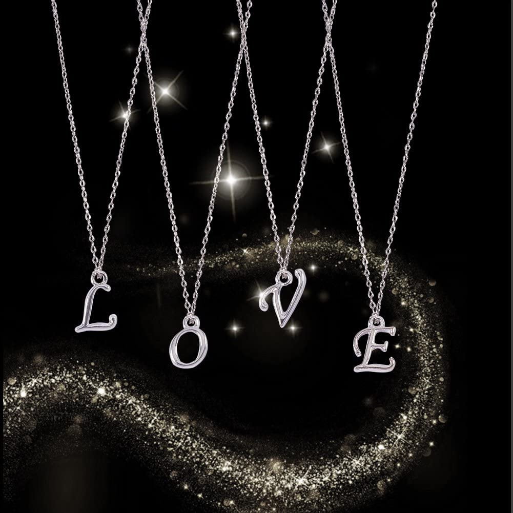 PH 208pcs Alloy Alphabet Charm Pendant Loose Beads Platinum Plated A-Z Letter Pendant for Jewelry Making(8 pcs for each letter) Grey