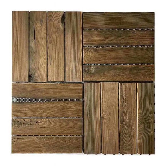 Jinsinto Acacia Wood Decking Tiles with Interlocking and Drainage System for 1pcs 30 x 30 cm Tiles for Garden, Patio