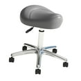 thumbnail image 1 of Taburete tipo silla de montar, silla de trabajo multiusos, ajustable, ergonómico, para salón de uñas y belleza, PU, ​​para hogar, pubs, cafeterías, of Gris, 1 of 8