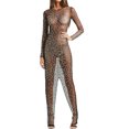thumbnail image 1 of Kmbangi Robe Longue Ajustée pour Femmes Robe de Cocktail à Manches Longues avec Strass Décontractée d'Été, 1 of 9