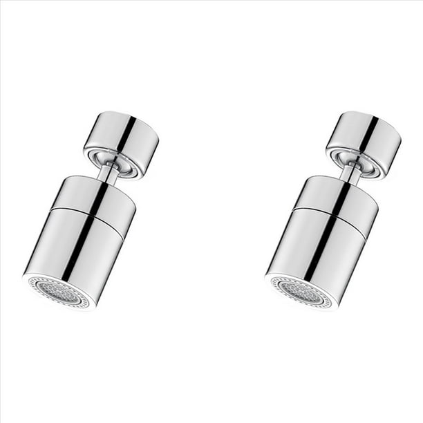 2X Grifo de Cocina con Cabezal Rociador, Filtro Giratorio Ajustable, Boquilla para Grifo, Burbujeador, Grifo para de Cocina, Plateado B