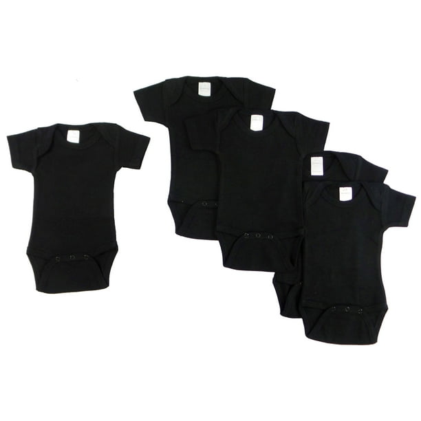 Bambini Bambini Black Short Sleeve Bodysuits Bodysuits, 5pk (Baby