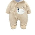 thumbnail image 4 of Odeerbi Baby Girls Boys Clothes Baby Rompers Toddler Color Plush Cute Bear Ears Winter Thick Keep Warm Jumpsuit Romper, 4 of 5