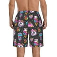 thumbnail image 3 of Naloa Rainbow Unicorn And Cat Icecream Men's Beach Shorts, Surfing shorts, Swim trunks, Quick Dry Swim Trunks for Surfing Beach Fun - Small, 3 of 9