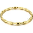 thumbnail image 4 of Stainless Steel Bamboo Style Classic Plain Open Clasp Bangle Bracelet, 4 of 9