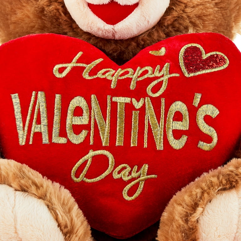 Valentine's Day Brown Sweetheart Teddy Bear Plush Toy, 15, by Way