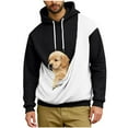 thumbnail image 3 of Oksale Cat Dog Pouch Hoodies for Men Color Block Pet Carrier Kangaroo Pouch Sweatshirt Loose Long Sleeve Winter Shirts Soft Warm Tops Black L, 3 of 6