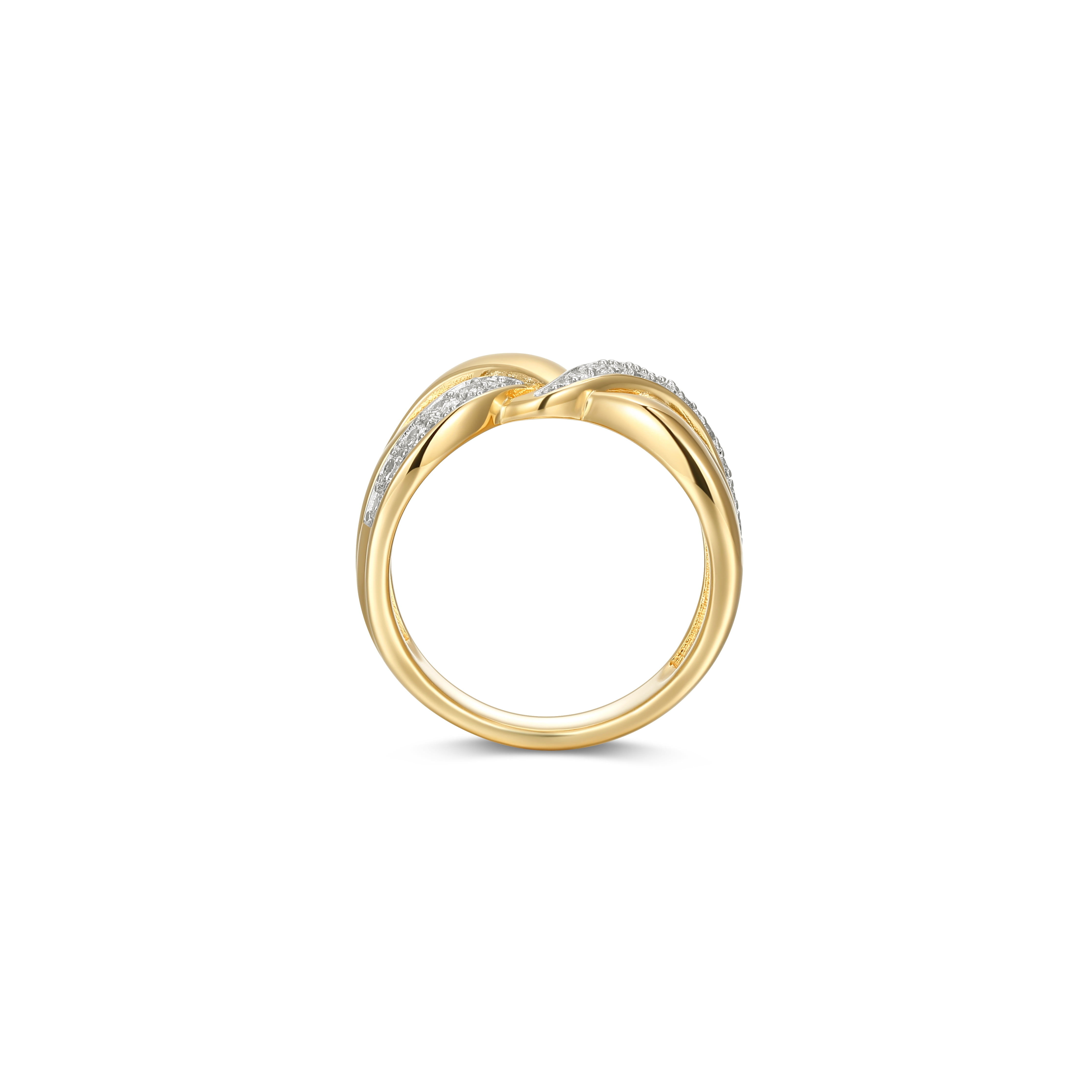 Forever Facets 18k Gold Plated Sterling Silver 3/4 CT TW Lab Grown Diamond Ring, Adult Female