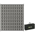 thumbnail image 1 of Outsunny Waterproof Outdoor Rug w/ Carry Bag, 8' x 10', Black White Clover, 1 of 10