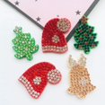 thumbnail image 2 of 20 unids/lote árbol de Navidad sombrero campana diamantes de imitación nieve apliques para ropa DIY zapatos sombreros pinzas para el pelo parches decorativos, 2 of 4