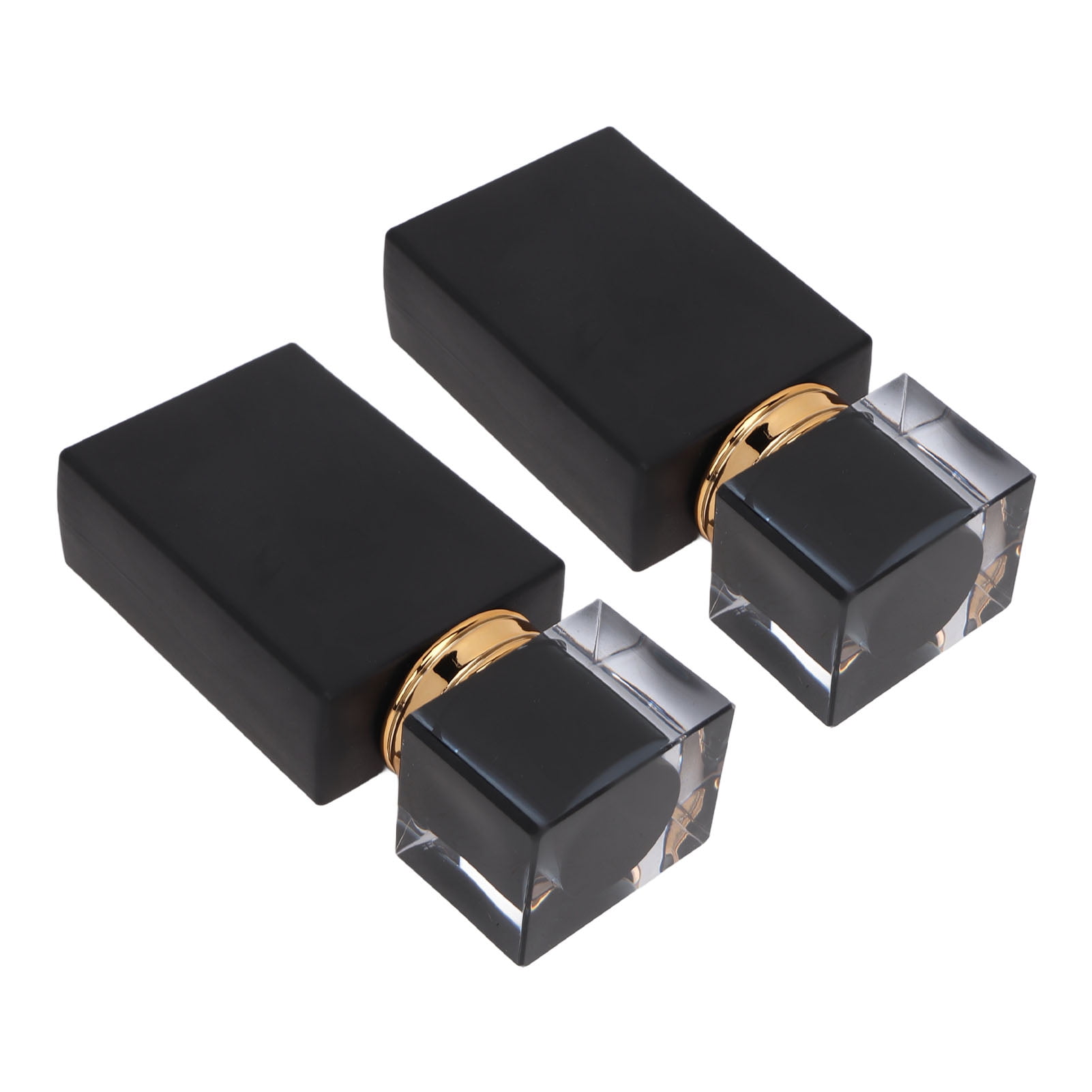 Riousery 2pcs Glass Spray Perfume Bottle Leakproof Golden Atomizer Black 1.01 oz / 30 ml Travel Dispenser