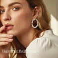 thumbnail image 7 of VEEDOFA Pearl Hoop Earrings for Women, 14K Gold Plated 5MM Thick Hypoallergenic with 925 Sterling Silver Post, 20mm/30mm Round Hoops, Lightweight Secure Buckle Earrings for Daily Wear & Gifting, 7 of 7