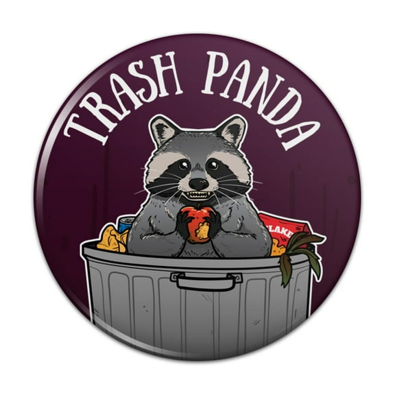 Raccoon Trash Panda in Garbage Pinback Button Pin Badge - 1" Diameter