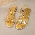 thumbnail image 5 of Xdegoge Women's Flat Sandals Crystal Thong Summer Shoes Jeweled Strap Open Toe Slip On Beach Dressy Casual Walking Bling Footwear, 5 of 9