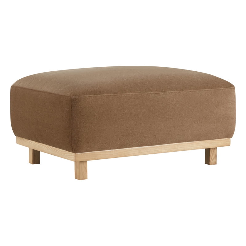 Spruce & Spring Russo 28 Inch Upholstered Ottoman 1 Piece Indoor Use Brown Polyester Blend Fabric