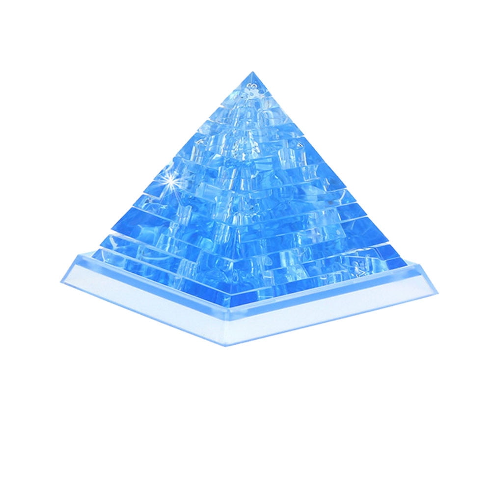 Creative IQ 3D Blue Crystal Puzzle Jigsaw Blocks Assembling Pyramid Model Toys 