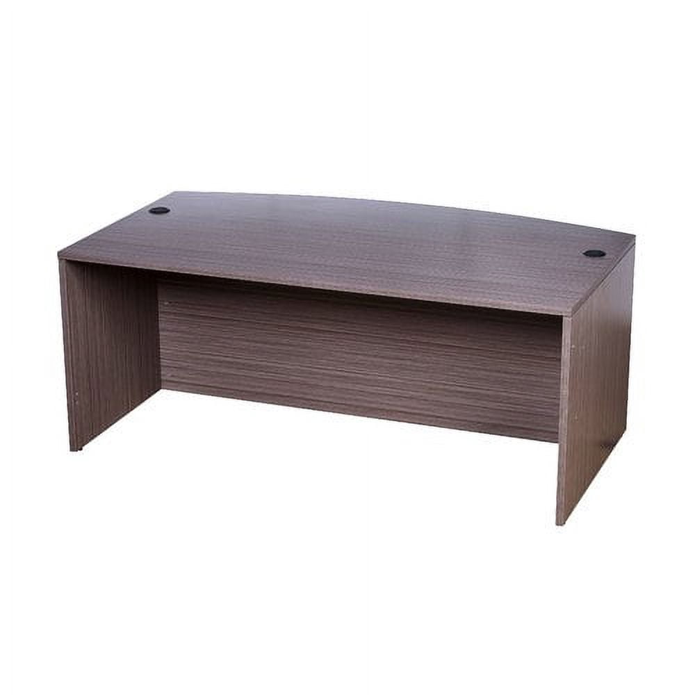 Boss Office Products Bow Front Desk Shell, Mocha 71W*36/41"D*29.5"H