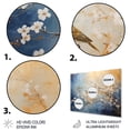 thumbnail image 3 of Designart "Gold and blue birds on floral tree In Blue and White"Bird Metal Wall Art Blue Modern Office Room Wall Art, 3 of 6
