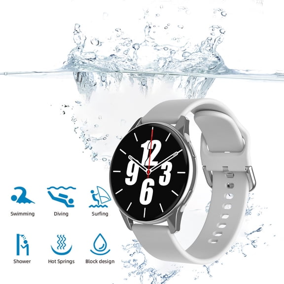 Nkmbld Android Smart Watch Bluetooth Call Sports Smart Watch with Customized HD Touchcontrol Dial Intelligent Voice Control Assistant Information, Silver
