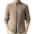 thumbnail image 2 of Ceisia Men's Zipper Closure Standing Collar Functional Pockets Solid Color Jacket - ployester for Daily & Outdoor Wear Gift, 2 of 9