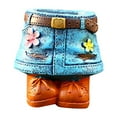 thumbnail image 2 of Qonioi Denim Jeans Flower Pot, Resin Craft Planter for Courtyard Garden Decor, Ornamental Flowerpot, Decorative Planter, 2 of 3