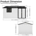 thumbnail image 5 of 10x12 Ft Metal Outdoor Storage Shed with Window & Vents, Waterproof Garden Tool Shed with Hinged Door Padlock and Built-In Hooks for Backyard Lawn Equipment Organization, White+Black, 5 of 6