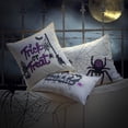 thumbnail image 2 of Phantoscope Halloween Holiday Collection Embroidery Decorative Throw Pillow, 12" x 20"/18" x 18", White Embroidery Halloween, 3 Pack, 2 of 5