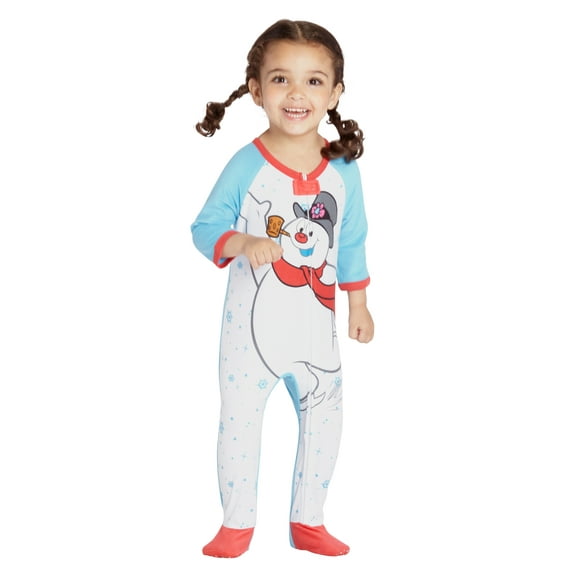 Frosty The Snowman Infant Kids Christmas Fleece 1PC Footed Sleeper Holiday Pajama Sleepwear Loungewear for Boys Girls